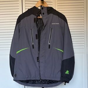 ZeroXposur Boys  Performance Jacket in Gray and Black with Green Accents